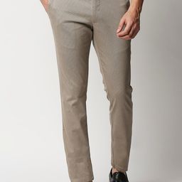 Basics Men Printed Tapered Fit Trousers-picture-48