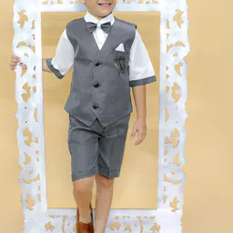 BAESD Boys Checked Shirt & Shorts With Waistcoat-picture-37