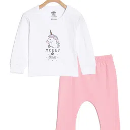 The Mom Store Unisex Kids Graphic Printed Pure Cotton T-Shirt With Trousers-picture-38