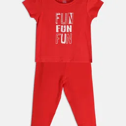 MINI KLUB Girls Printed Pure Cotton T-shirt with Trousers-picture-17