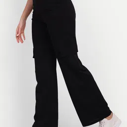 Next One Women Relaxed Loose Fit High-Rise Easy Wash Cargo Trousers-image-79