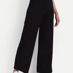 BROADSTAR Women Smart High-Rise Easy Wash Loose Fit Parallel Trousers-image-85