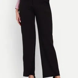 BROADSTAR Women Smart Loose Fit High-Rise Easy Wash Formal Trousers-picture-36