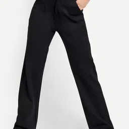 BROADSTAR Women Smart Loose Fit High-Rise Easy Wash Cotton Parallel Trousers-picture-27
