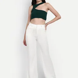 BROADSTAR Women Smart Loose Fit High-Rise Easy Wash Cotton Parallel Trousers-image-91