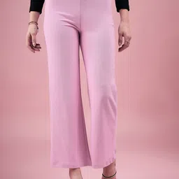 DressBerry Women Relaxed Straight Fit High-Rise Easy Wash Trouser-image-34