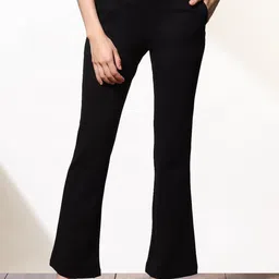 Lakshita Women Mid-Rise Smart Straight Fit Easy Wash Bootcut Trousers-picture-23