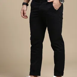 The Roadster Lifestyle Co. Men Black Relaxed Slim-Fit Mid-Rise Chinos image 3