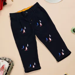 One Friday Boys Printed Smart Cotton Regular Trousers image 3