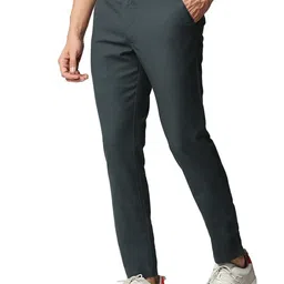 Basics Men Mid-Rise Flat-Front Cotton Tapered Fit Chinos Trousers image 2