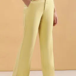 elleven Women Relaxed Flared High-Rise Boot Cut Trousers image 2