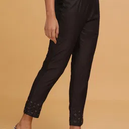 folk song W The Folksong Collection - Women Black Solid Slim Pants image 2