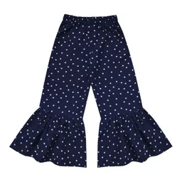 a.t.u.n. A T U N Girls Navy Blue & White Polka Dots Printed Ruffle Culottes Trousers image 3