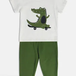 MINI KLUB Boys Printed Pure Cotton T-shirt With Trousers-picture-45