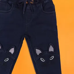 A-Okay Girls Slim Fit High-Rise Denim Joggers image 4