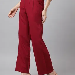 Latin Quarters Women High-Rise Pleated Regular Trouser image 5