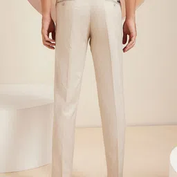 DENNISON Men Smart Tapered Fit Easy Wash Pleated Formal Trouser image 3