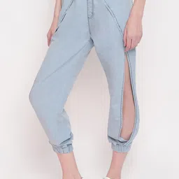 Belliskey Women Blue Loose Fit Joggers Trousers image 5