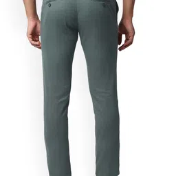 Basics Men Mid-Rise Zip Flat-Front Cotton Slim Fit Chinos Trouser image 3