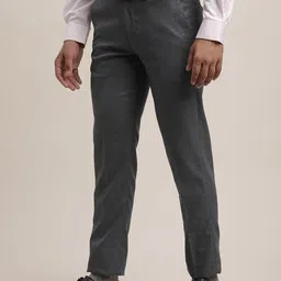 Turtle Men Textured Tailored Slim Fit Trousers image 5