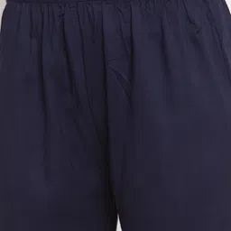 SOUNDARYA Women Navy Blue Printed Kurti with Trousers image 3