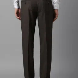 Louis Philippe Men Regular Fit Mid-Rise Plain Formal Trousers image 3
