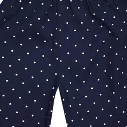 a.t.u.n. A T U N Girls Navy Blue & White Polka Dots Printed Ruffle Culottes Trousers image 2