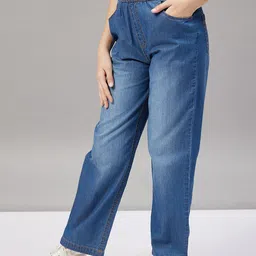 Stylo Bug Girls Straight Fit Pleated Cotton Trousers image 3