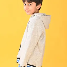 Anthrilo Boys Grey Melange & Blue No Limit Hoodie Jogger Set image 4