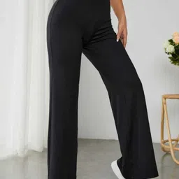 BROADSTAR Women Smart Straight Fit High-Rise Easy Wash Parallel Trouser image 3