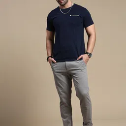 The Roadster Lifestyle Co. Men Grey Relaxed Slim-Fit Mid-Rise Chinos image 2