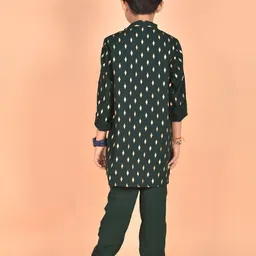 BAESD Boys Ethnic Motif Printed Mandarin Collar Long Sleeves Kurta with Trousers image 5
