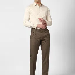 Van Heusen Men Pleated Mid Rise Formal Trousers image 3