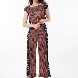 RAREISM Women Geometric Printed Slim Fit Trousers-picture-14