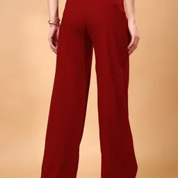 Cation Women Flared Mid-Rise Wide Leg Trousers image 5