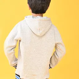 Anthrilo Boys Grey Melange & Blue No Limit Hoodie Jogger Set image 2