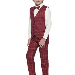 BAESD Boys Checked Single Breasted 3 Piece Suit image 3