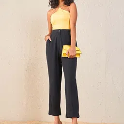 SASSAFRAS Women Back Tapered Fit High-Rise Peg Trousers image 3