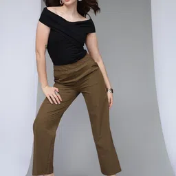 Xpose Women Comfort Loose Fit High-Rise Trousers-image-23