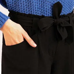 b.copenhagen B Copenhagen Women Black Pleated Trousers image 4