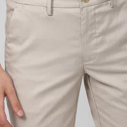 Van Heusen Men Cream-Coloured Slim Fit Formal Trousers image 5