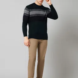 Cantabil Flat-Front Mid-Rise Regular Fit Comfort Regular Trousers image 4