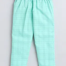 BAESD Boys Checked Long Sleeves Shirt With Trousers Cap Bow & Suspenders image 3