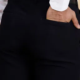 JB STUDIO Men Mid-Rise Zip Flat-Front Slim Fit Formal Trouser image 4