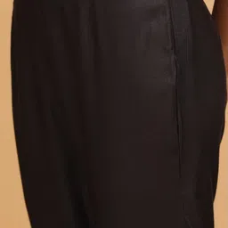 folk song W The Folksong Collection - Women Black Solid Slim Pants image 5