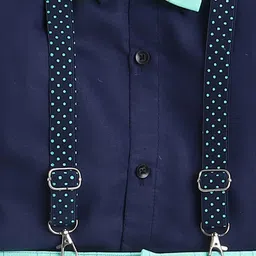 BAESD Boys Checked Long Sleeves Shirt With Trousers Cap Bow & Suspenders image 5