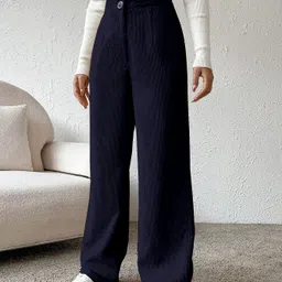 rajovati Women Relaxed Grey Polyester Trousers-picture-19