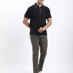 indian terrain Men Tapered Green Cotton Blend Trousers image 4