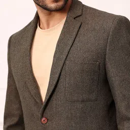 mr bowerbird Men Self Design Single Breasted Formal Blazer image 2