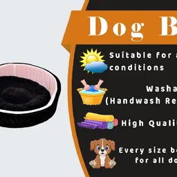 furry smile Simple Letest Rounded Bed for Dogs and cat M Pet Bed image 4